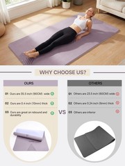Large yoga mat,73’x35.5’x0.4’,extra thick and wide,10mm pilates mat,non-slip …