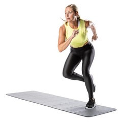 Folding Exercise Mat Gray Non-Slip Cushioned Pilates Yoga Floor Workout