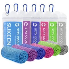 Sukeen Cooling Towel 40″ x 12″, Blue/Purple/Dark Blue/Pink/Green/Grey