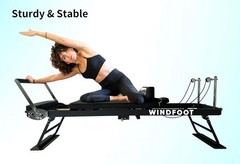 High Quality Foldable Pilates Reformer with Padded Rebounder for Cardio Fitness