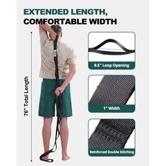 Non-Elastic Stretching Strap with Loops for Physical Therapy & Rehab, Knee Hip
