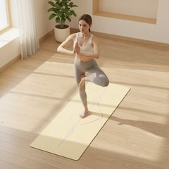 Fitness Mat Non-Slip Fitness Mat with Rubber Base Grippy for Yogis, Dancers