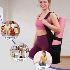 Yoga Mat Bag for , Long Tote Yoga Mat Carrier Holder Bag with Large Size Pock…