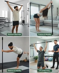 Yoga Stick – Mobility Stick – Large Exercise Stick for Stretching – Workout S…