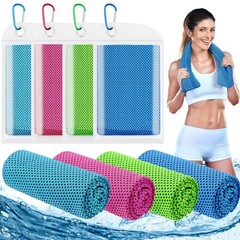 Leuceiy 4 Pack Cooling 40″L x 12″W, Light Blue/Dark Blue/Rose Red/Green