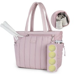 Quilted Tennis Tote Bag for Women Gym Duffle Bag with Shoe Compartment & Wet …