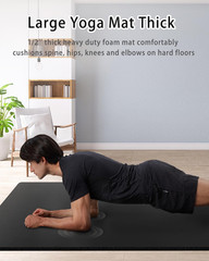 Extra Wide 76″x35″ Yoga Mat 15mm Thick with Bag for Home Gym Workouts