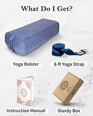 Tumaz Yoga Bolster Set, Rectangular Yoga Bolster with Washable Cover | Soft bols