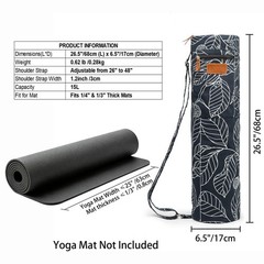 Canvas Yoga Mat Bag with Adjustable Strap & Pockets, Full-Zip Travel Gym Tote…