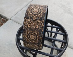 Cork Yoga Wheel by Yoga Design Lab (12.6 diameter), mandala black, New