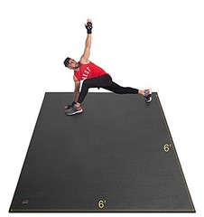 Large Exercise Mat 6’x6’x7mm, Workout Mats for Home Gym Flooring, Black Real
