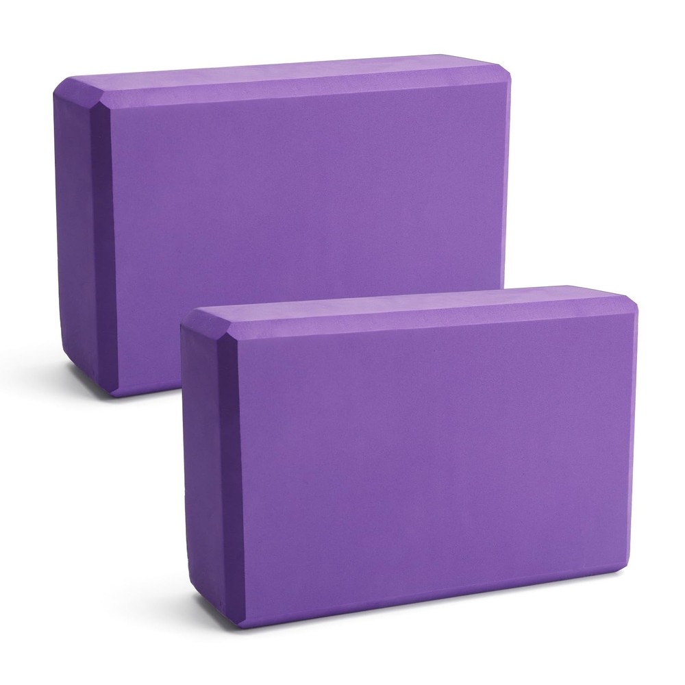 Yoga Block Set of 2 Yoga Block Yoga Blocks High Density Eva Foam, Non-Slip Leic…
