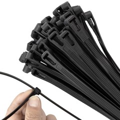 Armpow 18 Inch Recoverable Reusable Zip Ties, 100PCS Black Zip Ties, Outdoor …