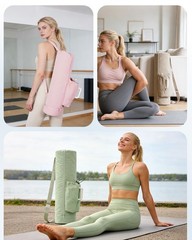 Puffy Yoga Mat Bag Yoga Gym Bags for Women Men, Full-Zip Pilates Bag with Wet…