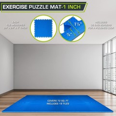 ProsourceFit Weaved Pattern Extra Thick Exercise Puzzle Mat 1-inch, EVA Foam …