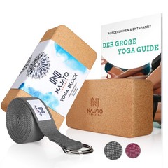 Sports Yoga Block Cork Set of 2 – Choice of Yoga Strap – Yoga Block inc EBo…