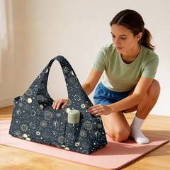 Women’s Yoga Bag with Yoga Mat Carrier – Large Mat Pocket Fitness Sun and Moon