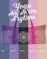Stylish Yoga Mat Carrier Bag with Waterproof Pocket, Fits Mat & Blocks, Gym Trav