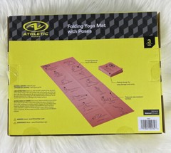 Athletic Works 68” x 24” Folding Yoga Mat with Poses Pink 3mm