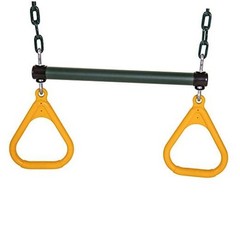 Durable Playset Ring Trapeze Bar and Swing Combo with Large 50” Chains
