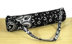 Indian Black Floral Yoga Mat Carrier Bag Mandala Large Bag With Shoulder Strap
