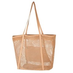 Mesh Beach Tote Bag for Women with Zipper Inner Pocket, Pool Swim Beach Bag