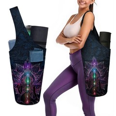 Yoga Mat Bag Carrier For Women Large Side Pocket Durable Linen Workout