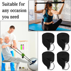 12 Pack Yoga Straps for Stretching, 6 Ft Black Exercise Bands with Adjustable D