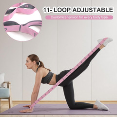 Stretch Straps with 11 Loops, Elastic Yoga Straps for Stretching Equipment, Yoga