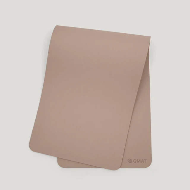 New QMAT 10mm 瑜珈墊 台灣製 QMAT Yoga Mat 180x60x1.0CM + carry bag + Belt – Latte