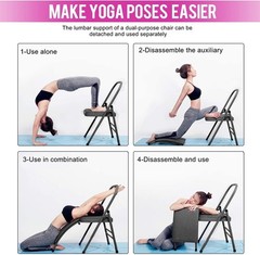 INNOLIFE Yoga Auxiliary Chair with Lumbar Back Support Foldable Balance Training