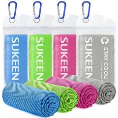 Sukeen 4 Pack Cooling Towel (40″x12″), Soft Breathable Chilly Microfiber Towe…