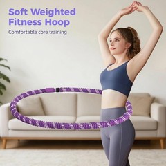3.3 lbs Soft Weighted Fitness Hoop for Adults, 74.8 in/190cm Padded Spring Ex…