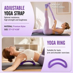 Pilates Kit for Women,Pilates Equipment Set –14.5″ Home Magic Ring Workout wi…