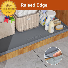 Extra Thick Silicone Mat Waterproof with Raised Edge 34″ X 22″ under Sink Mat