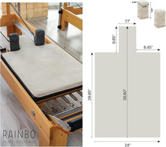 Non-Slip Pilates Reformer Mat Towel with 2 Shoulder Block Covers – Beige