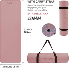 Yoga Mat Non Slip Anti-Tear,Extra Thick-2/5 Inch（10Mm）High Resiliency Profession