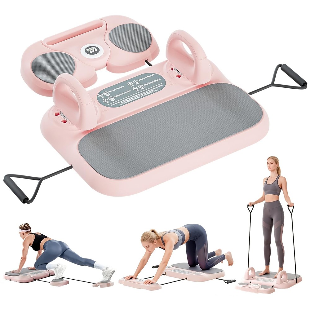 Pilates Reformer Board，6-in-1 Foldable Pilates Equipment for Home Workout wit…