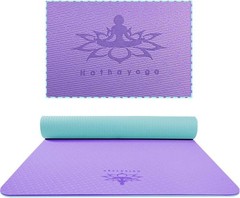 Eco-Friendly Extra Thick Yoga Mat – 72″x 32″ – Purple/Green