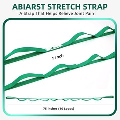 Abiarst Stretching Strap Yoga Strap for Physical Therapy, 10 Loops Yoga Strap…
