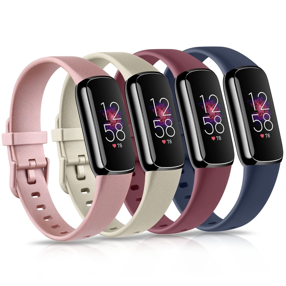 4 Pack Bands for Fitbit Luxe Bands, Soft Silicone Wristband Replacement Strap…