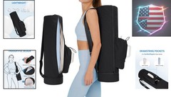 Puffy Yoga Mat Bag Yoga Gym Bags for Women Men, Full-Zip Pilates Bag with Wet…