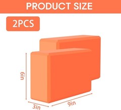 Yoga Block – Supportive Latex-Free Eva Foam – Soft Non-Slip Surface with Beveled