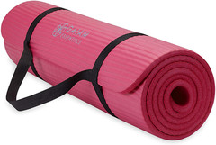 Gaiam Yoga Mat, Pilates & Exercise Mat, Thick 2/5″ (10Mm) Workout Mat with Easy-