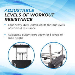 Reformer Home Workout Equipment, Pilates Machine W/Resistance