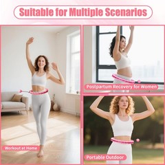 65 Inch Adjustable Fitness Waist Hoop – 32 Detachable Links, Quiet Non-Drop F…