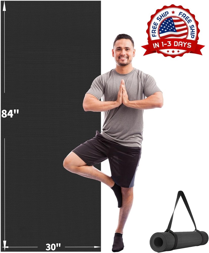 Esterilla de yoga para mujeres y hombres, extra larga y ancha, antideslizante