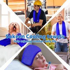 Sukeen Cooling Towel for Neck and Face 40″ x 12″, Blue/Grey/Royal Blue/Black
