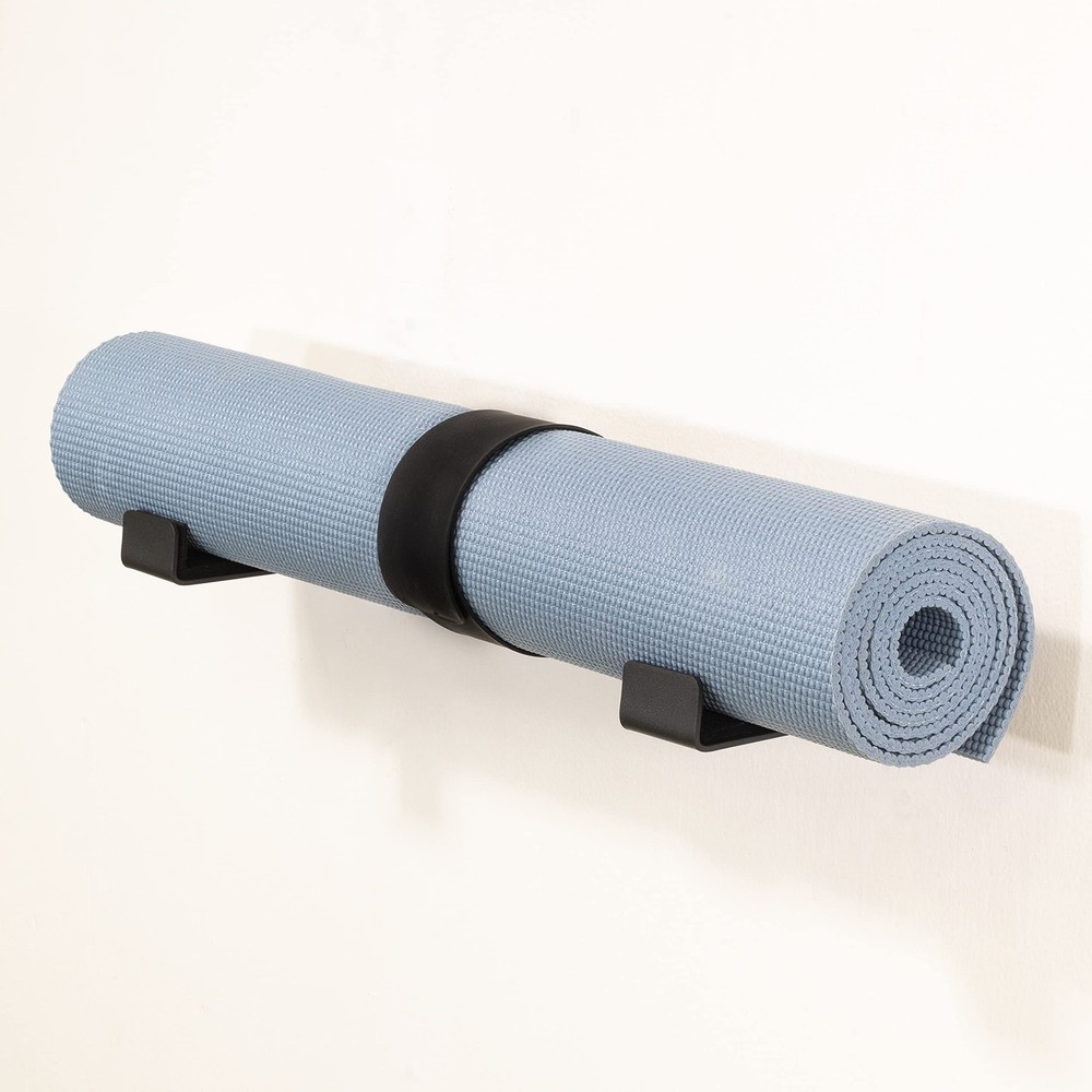 Large Yoga Mat Storage Rack Foam Roller Wall Hooks Fitness Gear Organizer