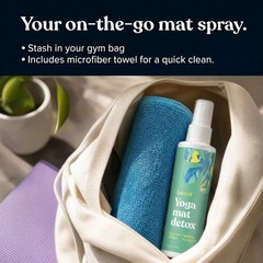 Yoga Mat Cleaner Spray Uplifting Eucalyptus, 4 fl oz No Slippery Residue, Or…
